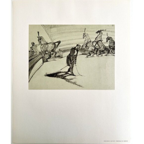 Toulouse Lautrec Performing Horses 1967 Circus Art Lithograph Matted - Picture 3 of 8